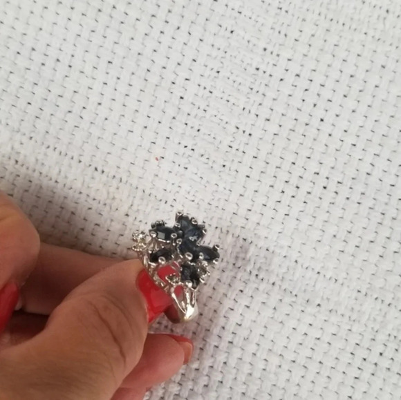 Vintage sapphire 12kt‎ statement ring 7.5 - Picture 2 of 9